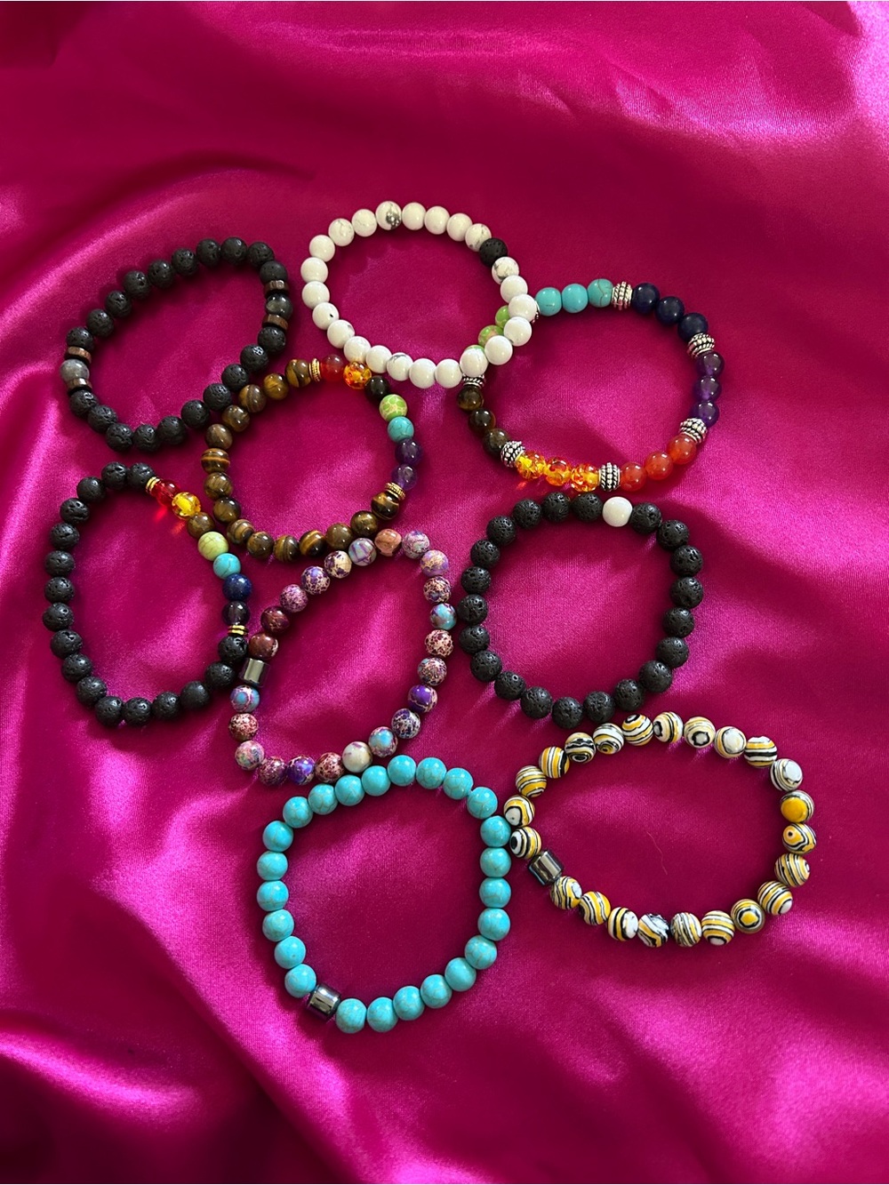 Set of 9 Beaded Bracelets